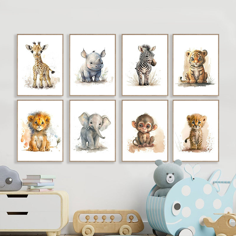 PetitsMonstres - 8 Affiches Animaux Adorables pour Décoration Ludique