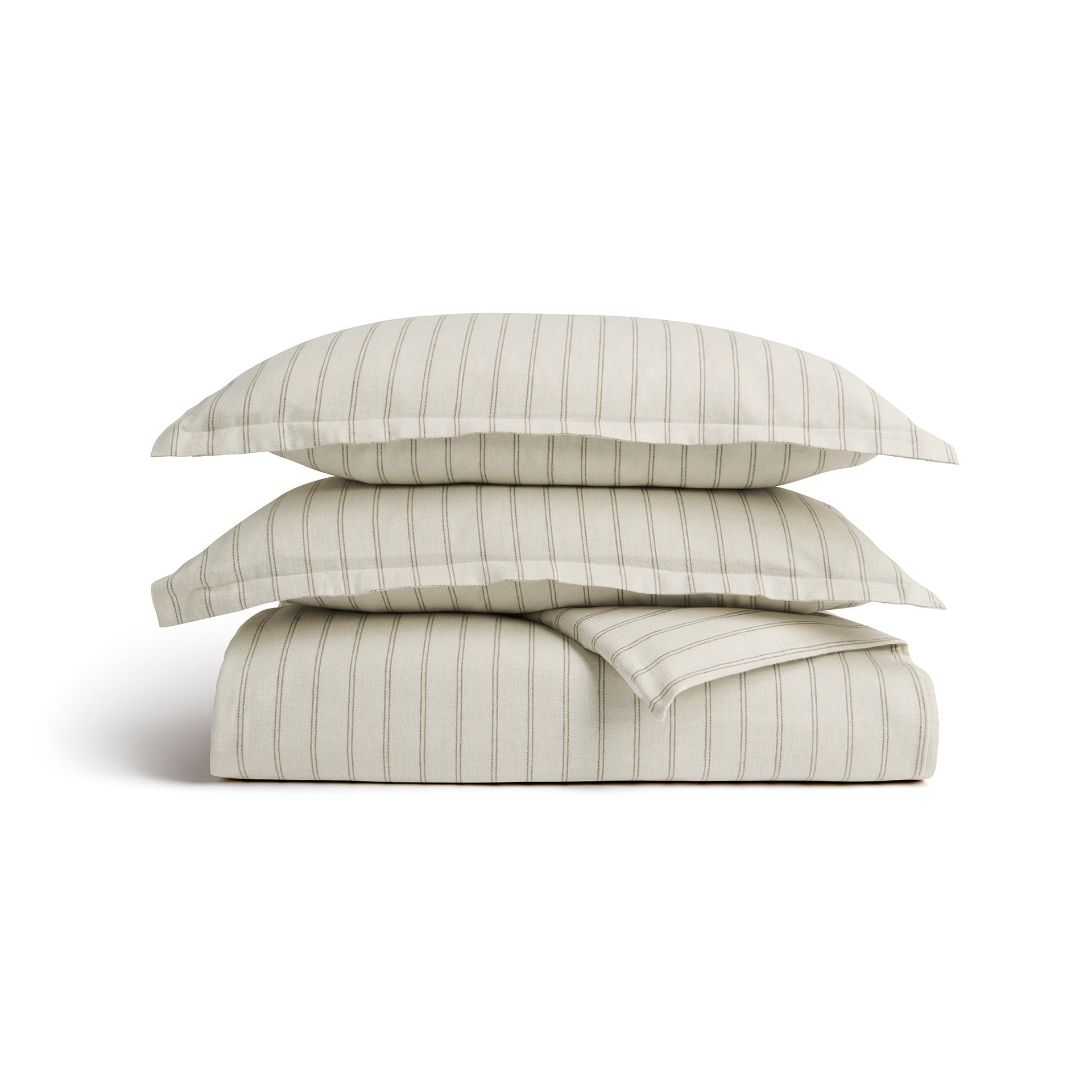Coton Doux - Ensemble de Couette Rayé en Flanelle 100% Confortable