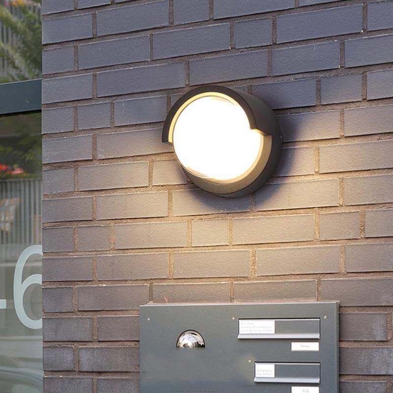 LumièreModerne - Applique Murale LED 15W Noire Ronde Étanche IP65 pour Extérieur