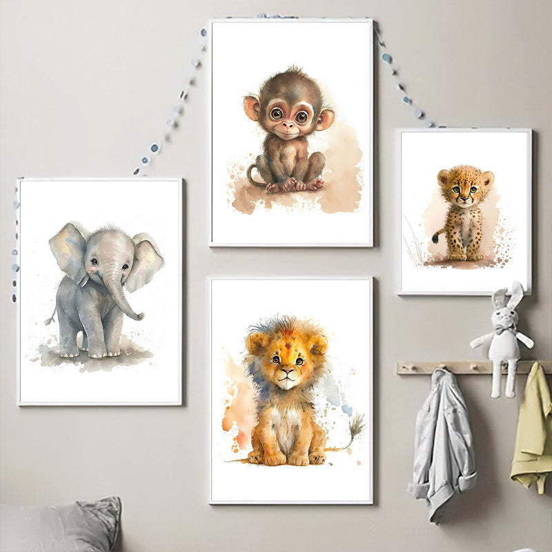 PetitsMonstres - 8 Affiches Animaux Adorables pour Décoration Ludique