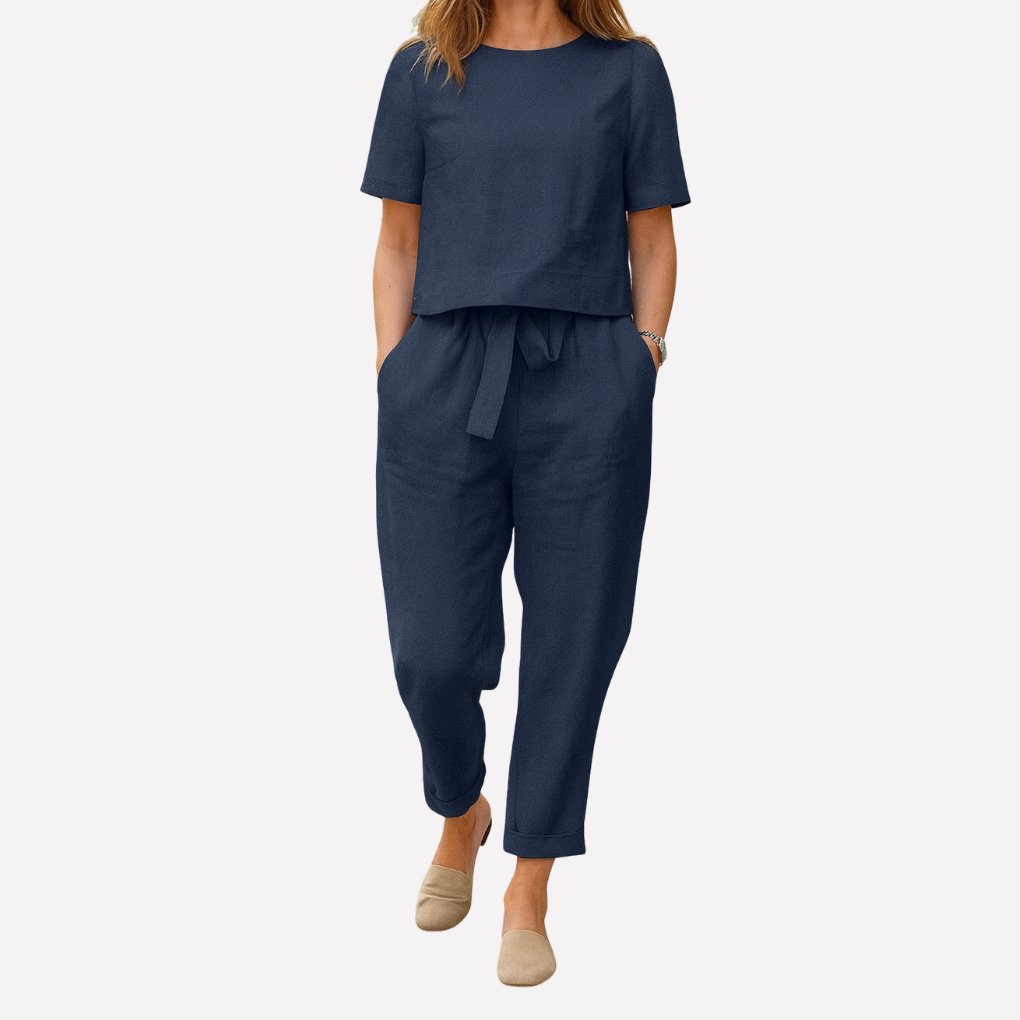 Ensemble top à manches longues et pantalon décontracté pour femmes