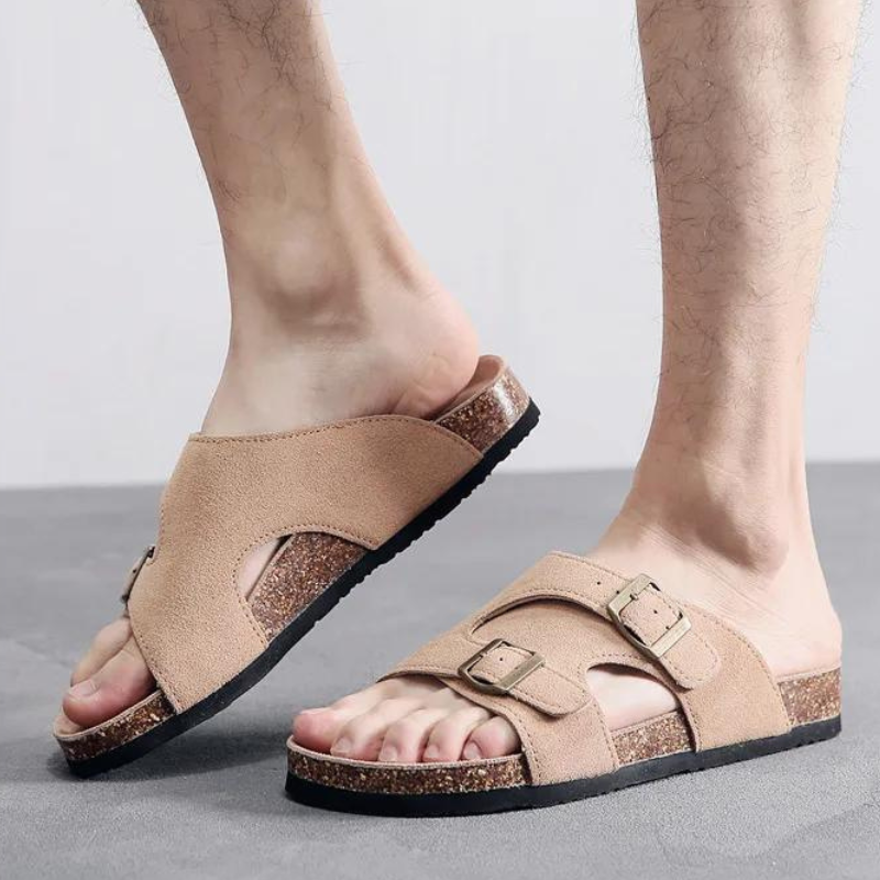 ConfortStyle - Sandales en cuir pour hommes, confort ultime et style moderne