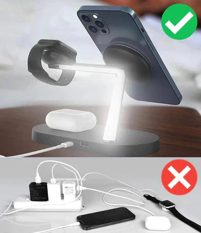 PowerBoost - Station de Charge 3-en-1 Sans Fil pour Recharge Rapide et Sécurisée