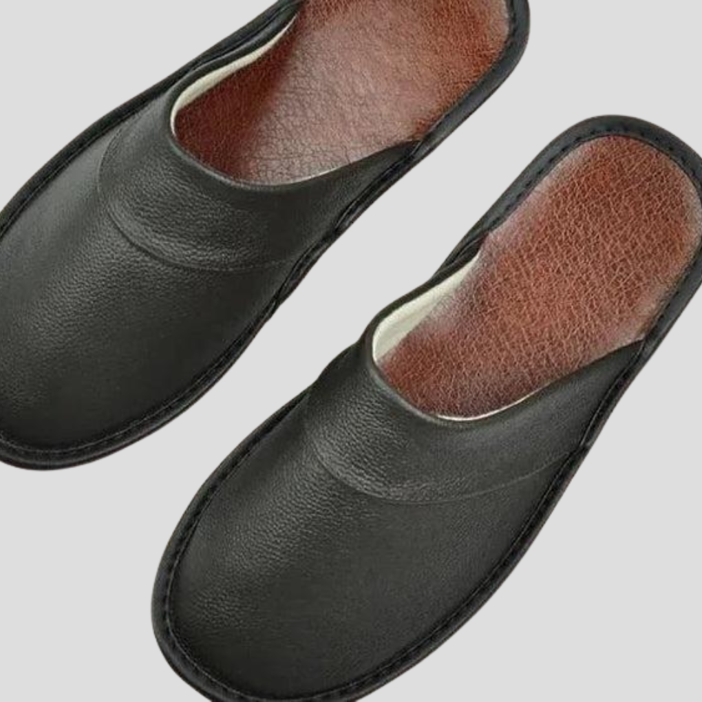 Pantoufles en cuir pour hommes