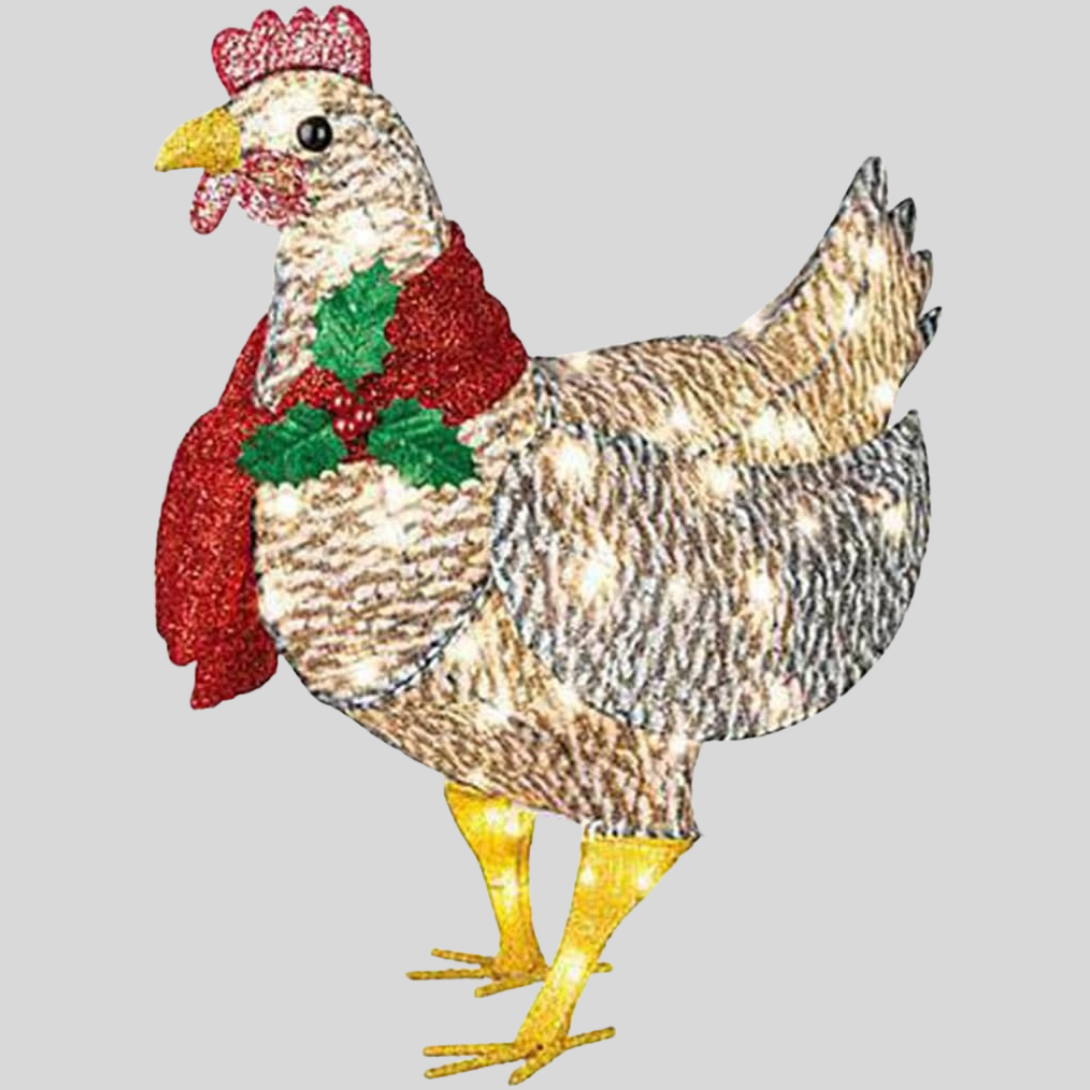 Poulet Lumineux avec Décoration Écharpe