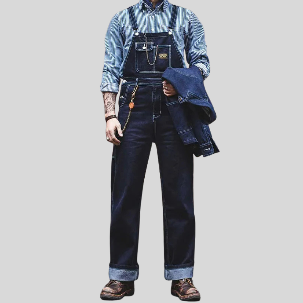 Salopette en jean indigo