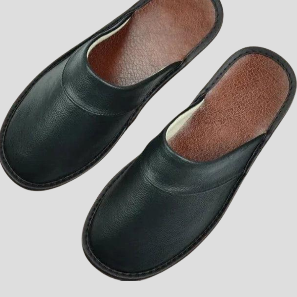 Pantoufles en cuir pour hommes