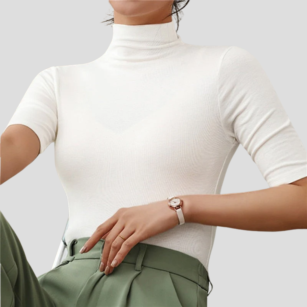 Col roulé ultra-fin sans coutures pour femme