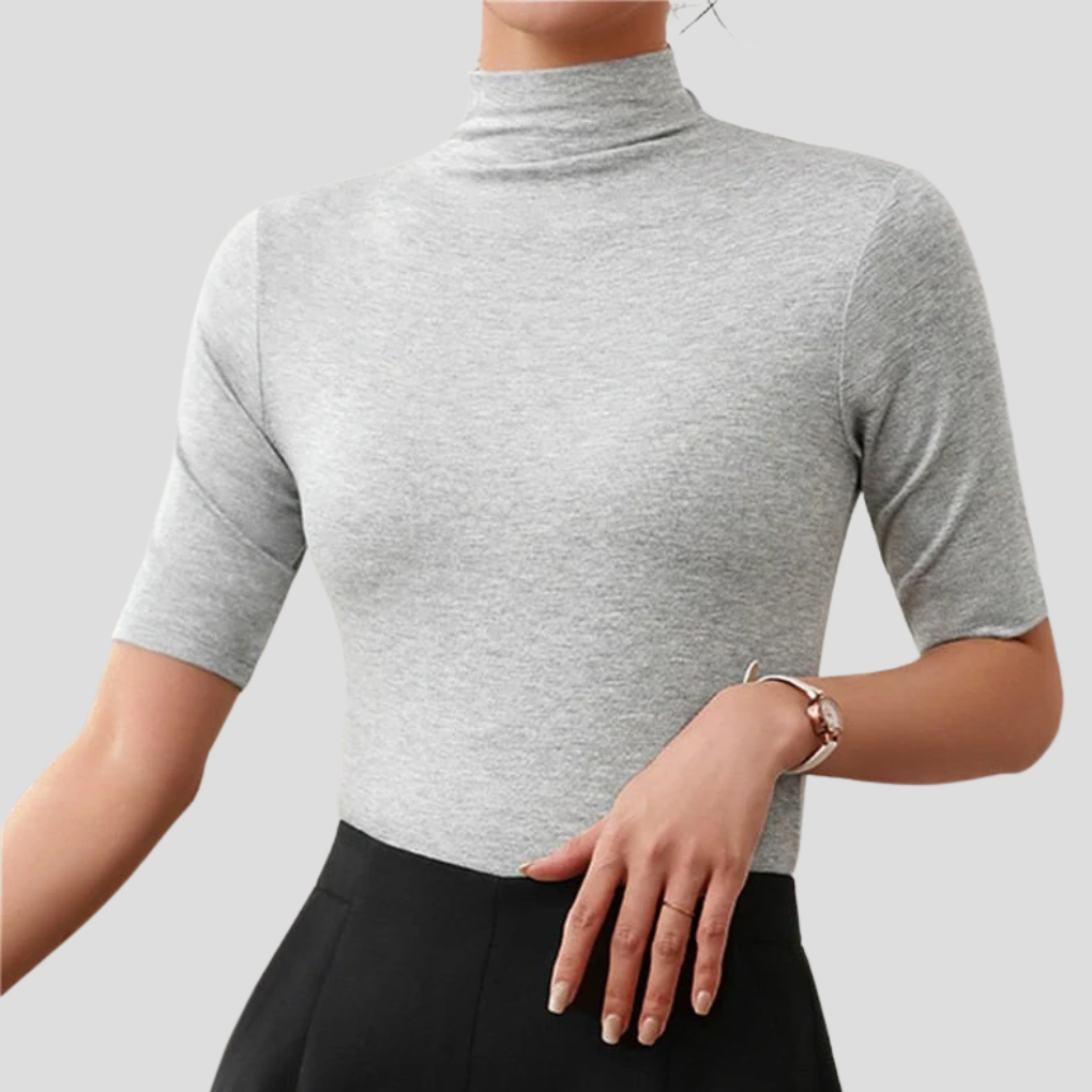 Col roulé ultra-fin sans coutures pour femme