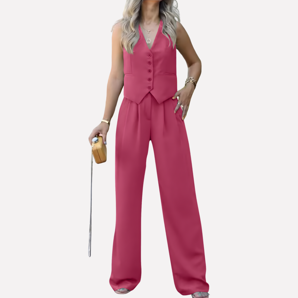 Débardeur sans manches et pantalon long pour femmes