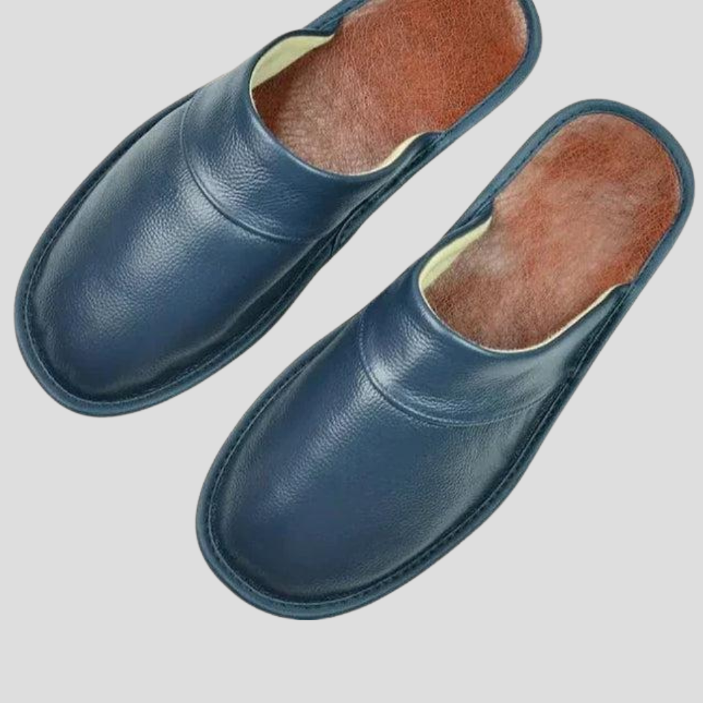 Pantoufles en cuir pour hommes