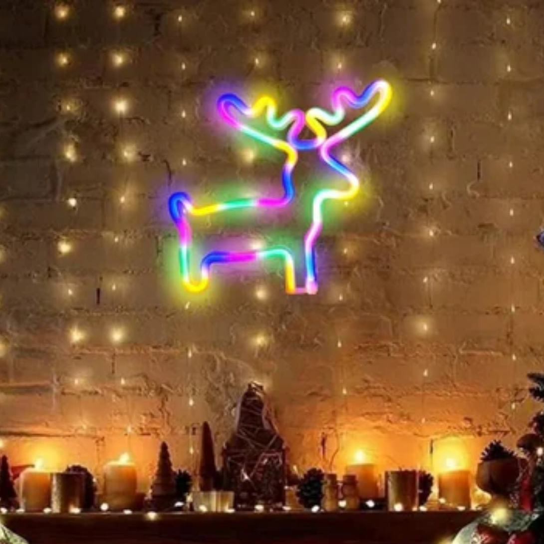 Panneau Néon Arbre de Noël