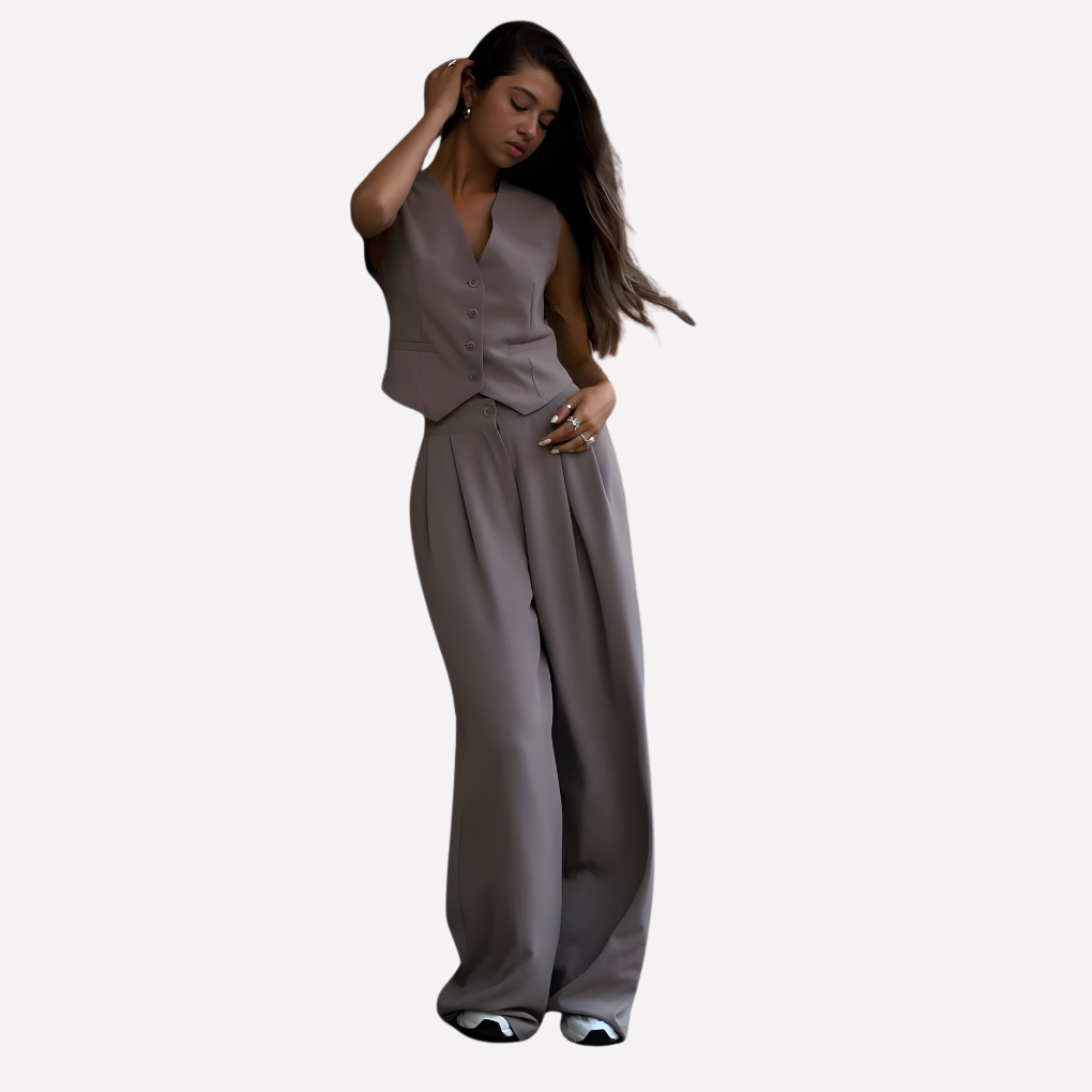 Débardeur sans manches et pantalon long pour femmes