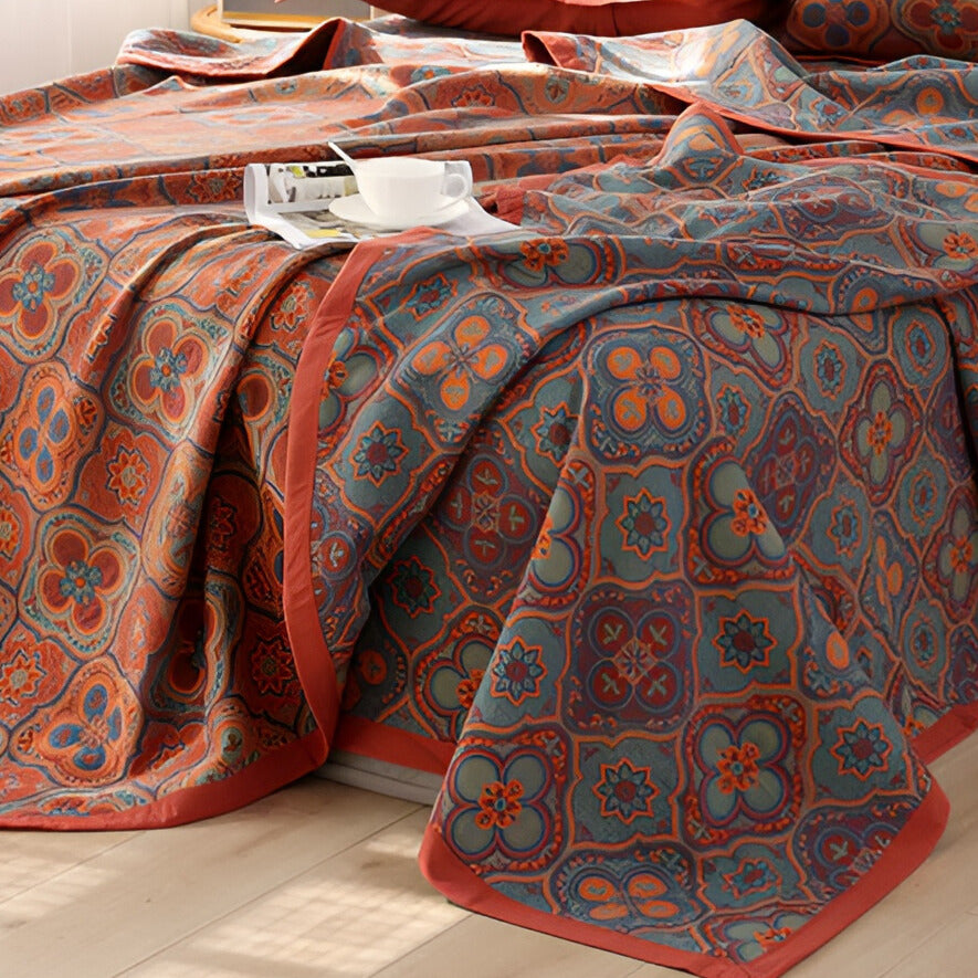 Couvre-lit réversible en mélange de coton bio