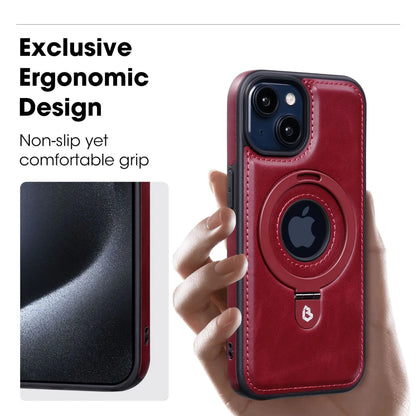 LuxiCase - Housse iPhone PU Cuir avec Support Magnétique Intégré