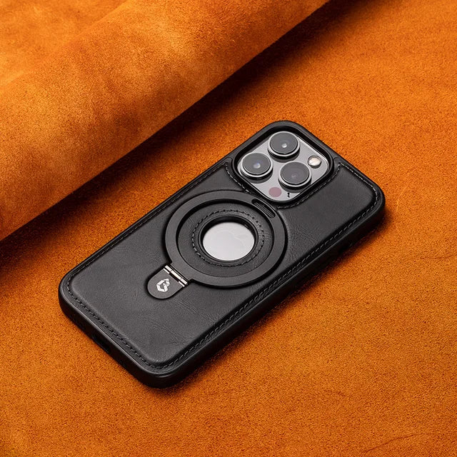 LuxiCase - Housse iPhone PU Cuir avec Support Magnétique Intégré