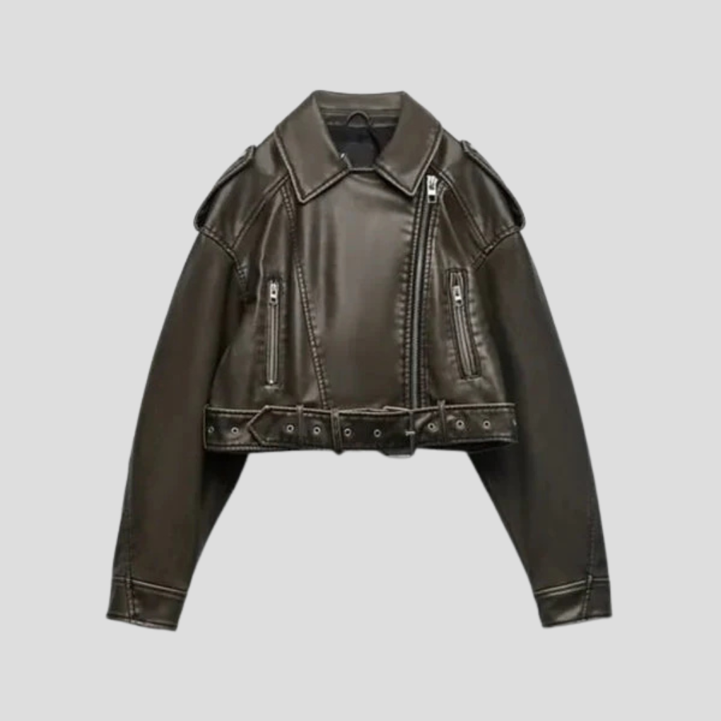 Veste courte ceinturée pour femme