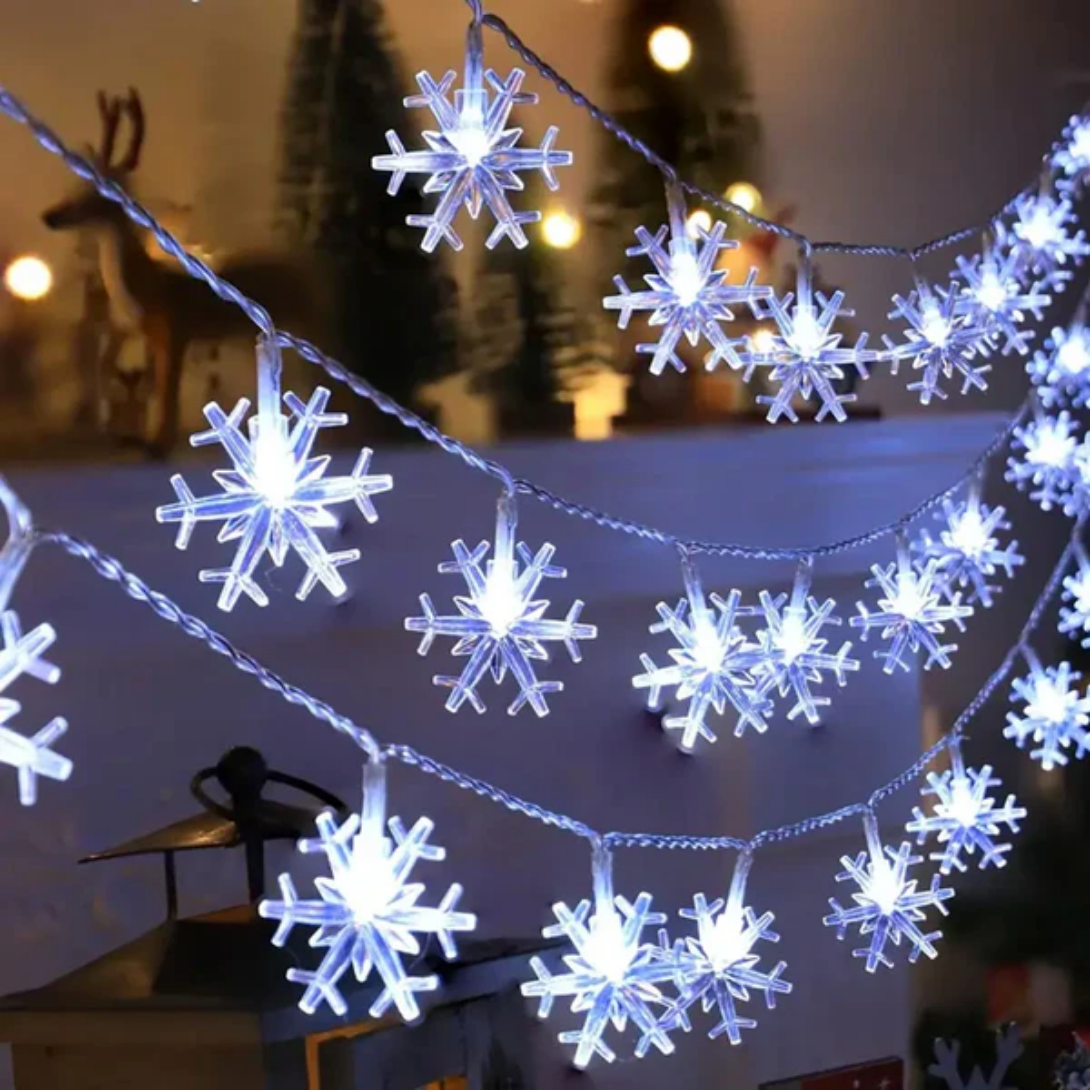 Guirlande de Lumières Flocon de Neige LED