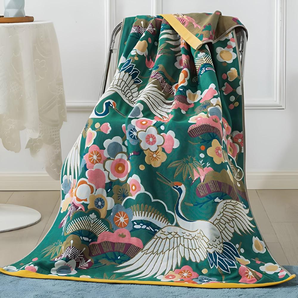 Serviette de Bain Lush Flower Cranes