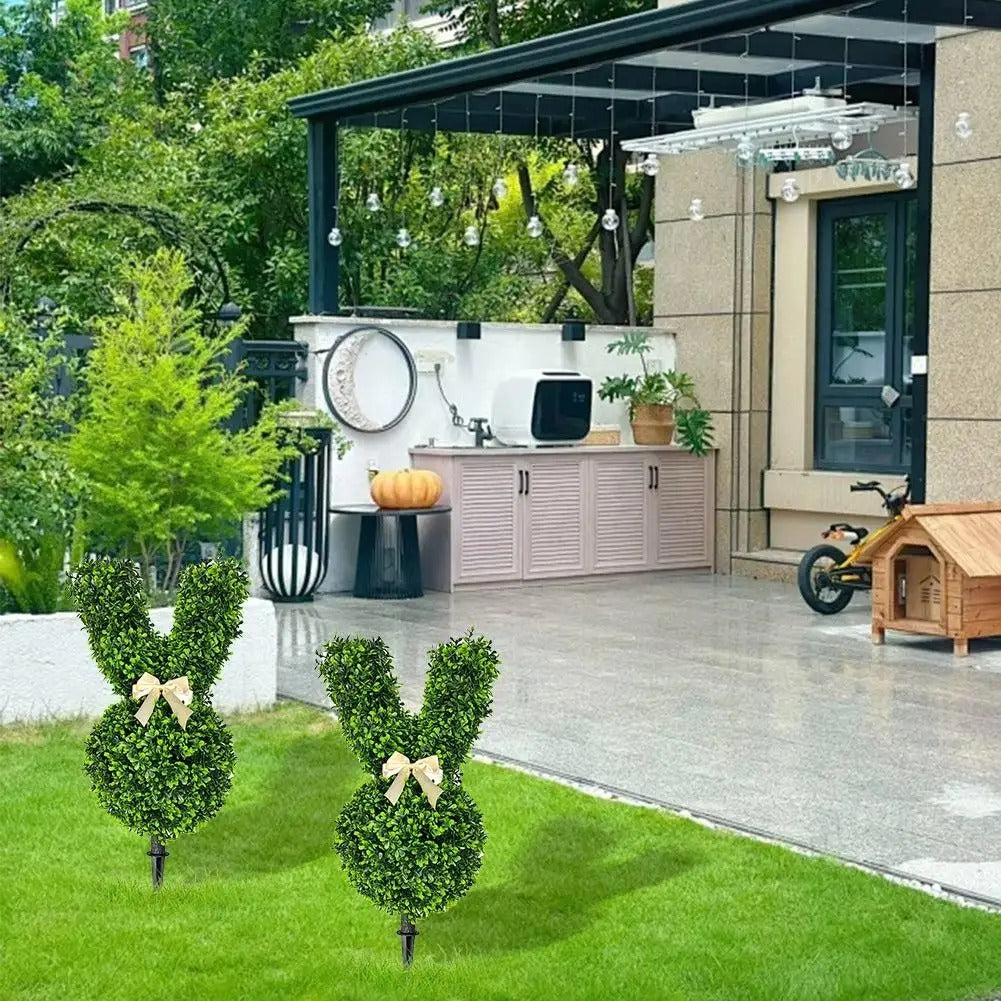 SpringVibes - Topiaire Lapin Vert pour une Déco Fraîche et Élégante