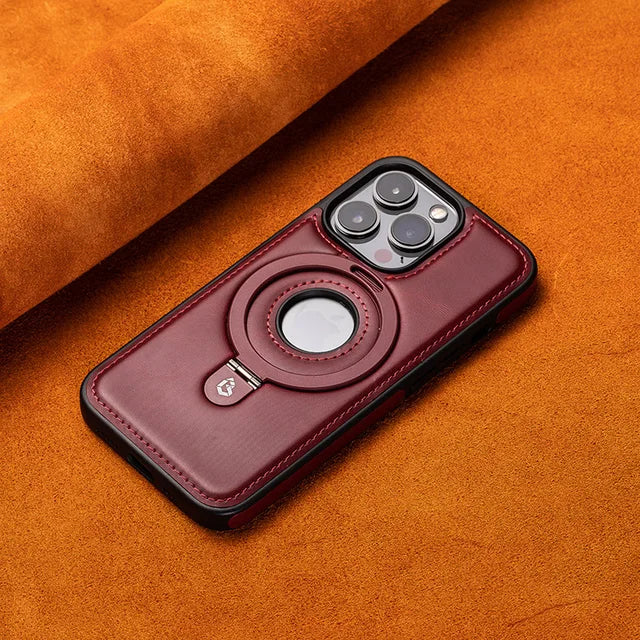LuxiCase - Housse iPhone PU Cuir avec Support Magnétique Intégré