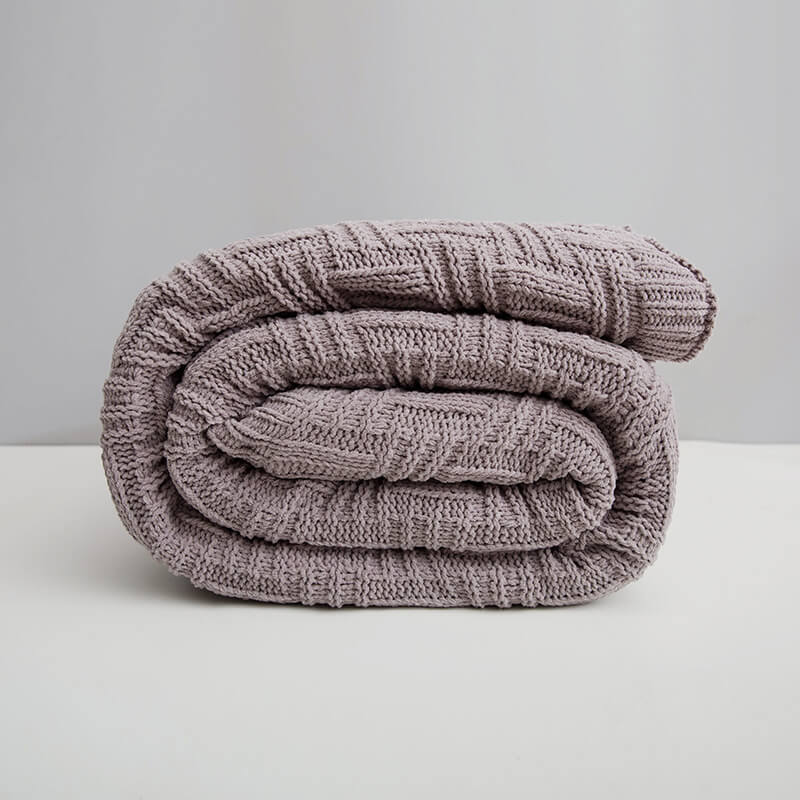 ChaleureuxCocoon - Couverture en Tricot Double Couche Épais et Doux
