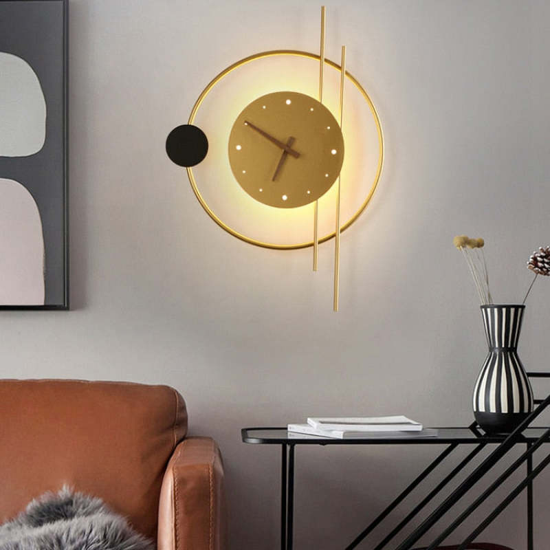 LumiTime - Horloge Mural Chic avec Éclairage LED
