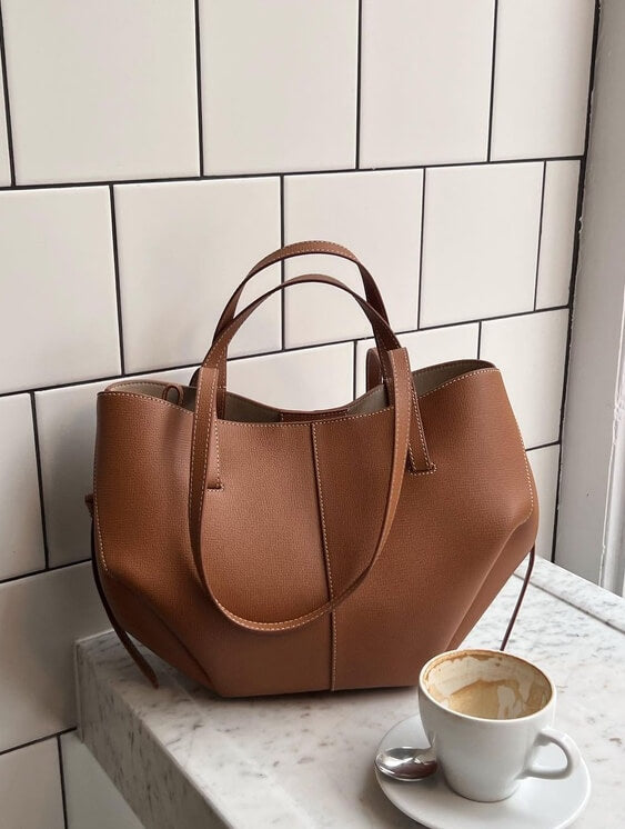 Élégance Chic - Sac à main vintage pour femmes | Grand sac en cuir à épaule