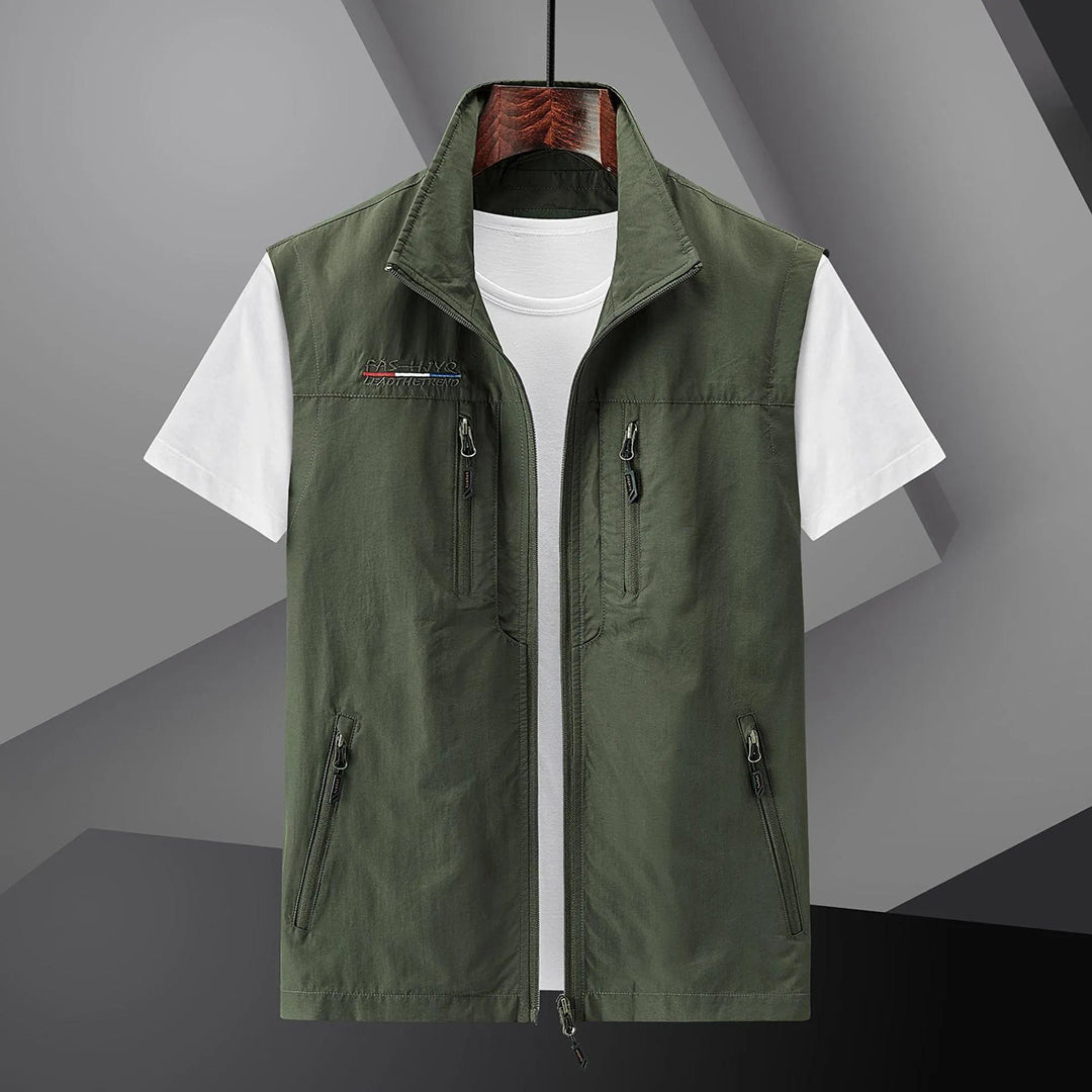 Gilet de voyage d'été utilitaire multipoches pour homme