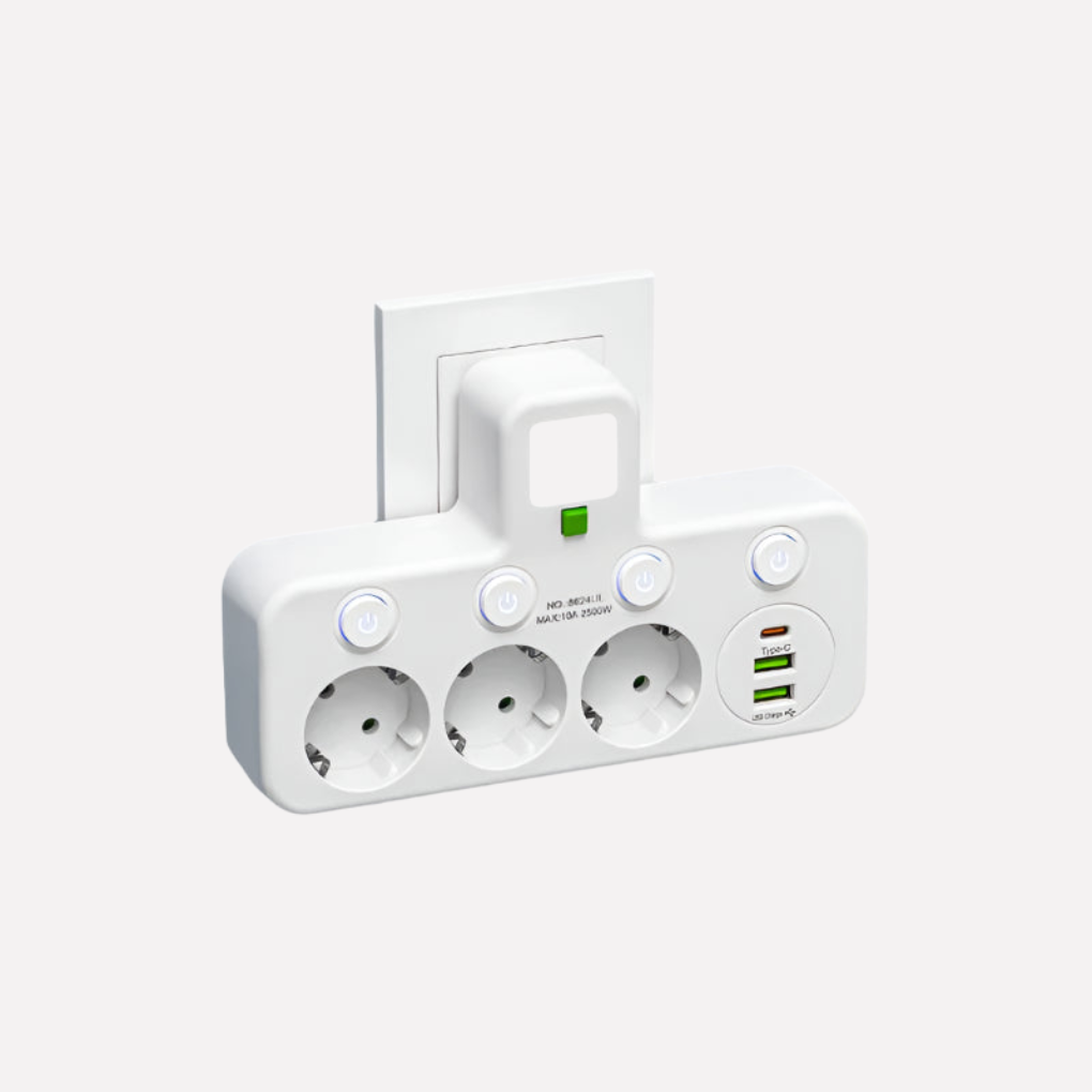 Multiprise avec ports USB et Type-C