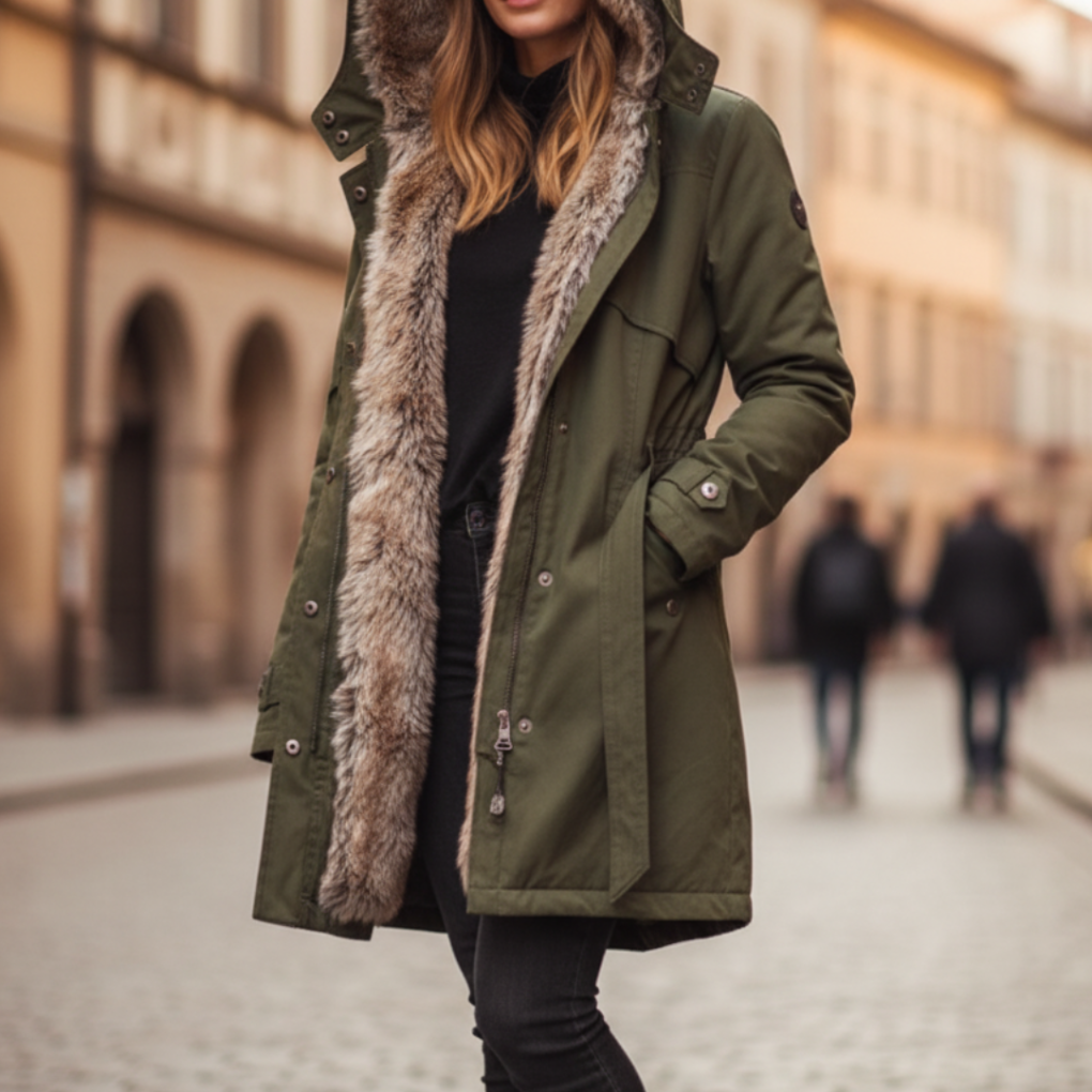 Parka d'hiver à capuche pour femmes