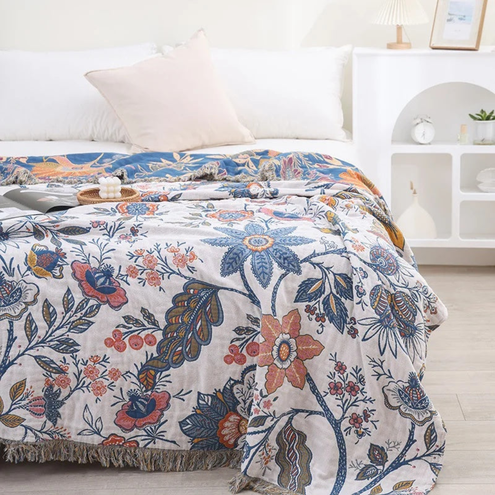 Couverture à motif floral