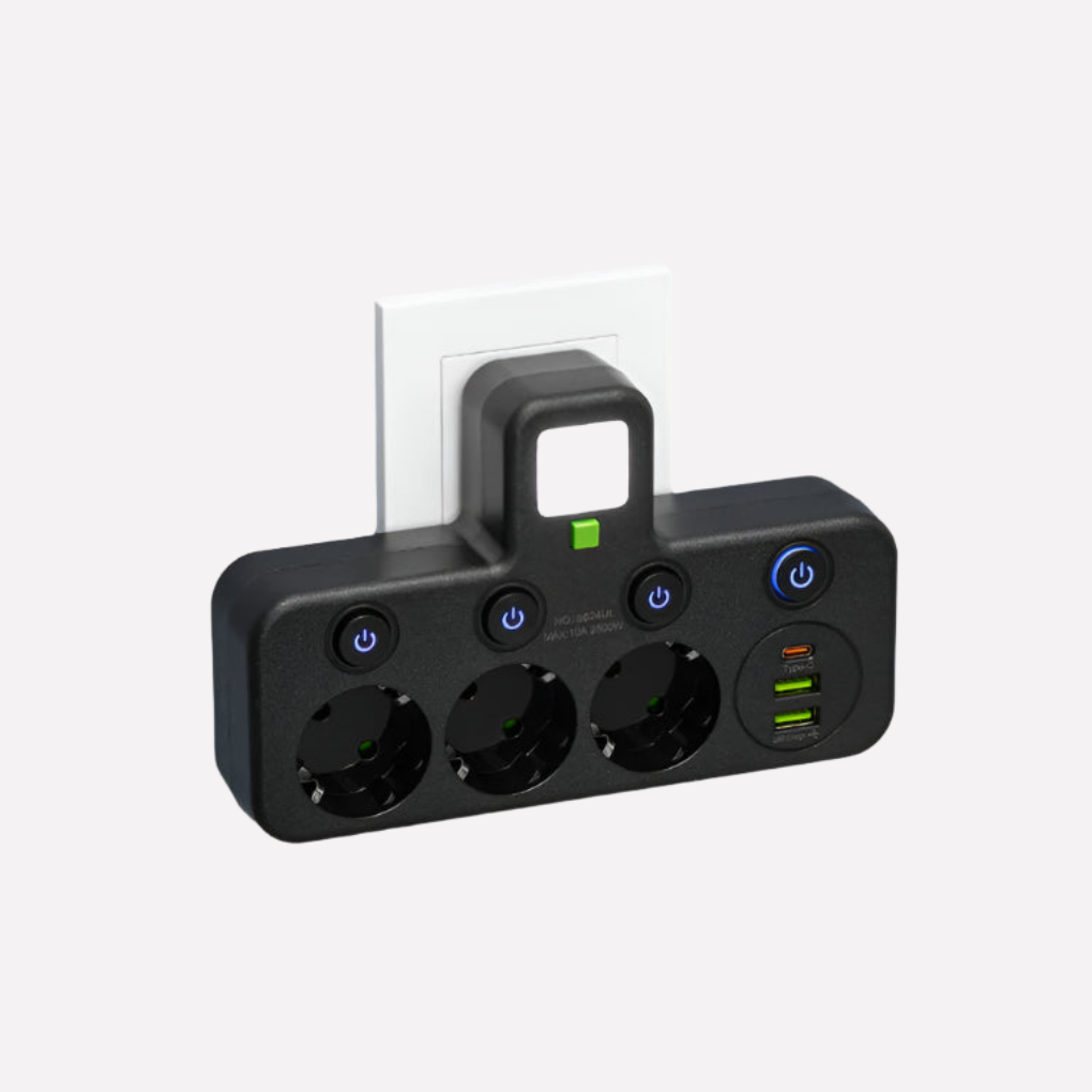 Multiprise avec ports USB et Type-C