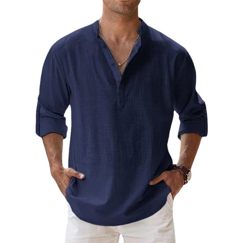 Chemise Henley en Lin pour Homme