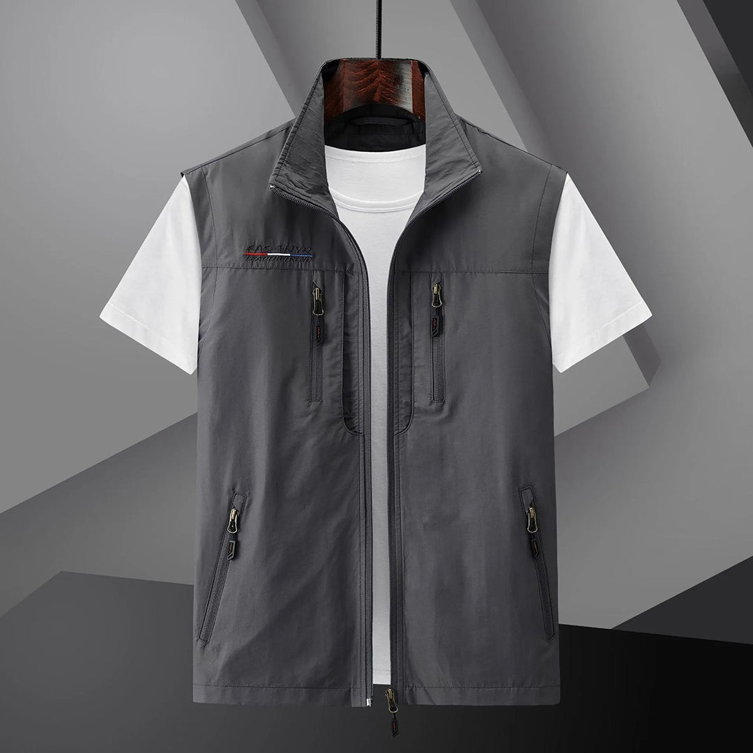 Gilet de voyage d'été utilitaire multipoches pour homme