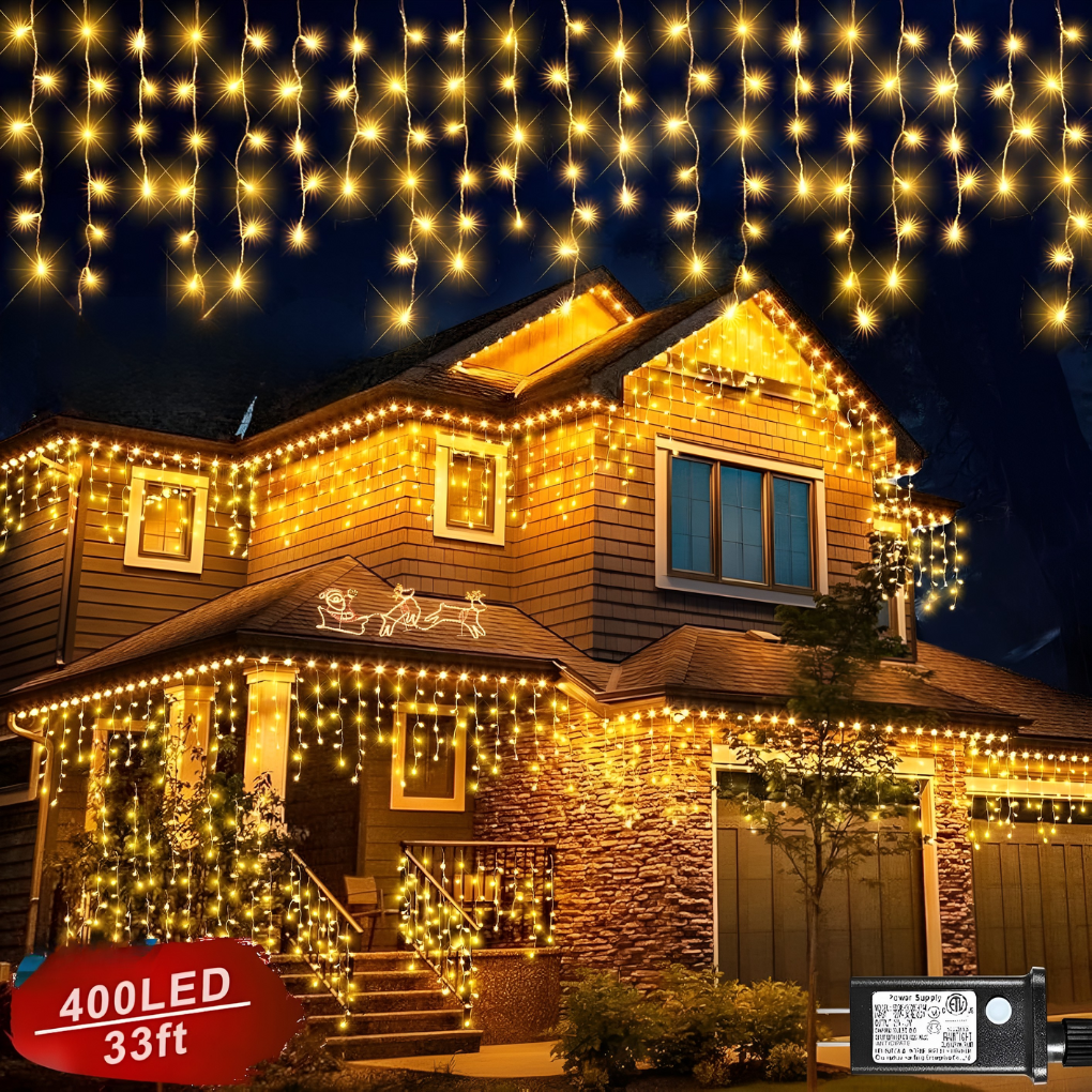 Lumières extérieures à rideau lumineux (Prise non incluse)