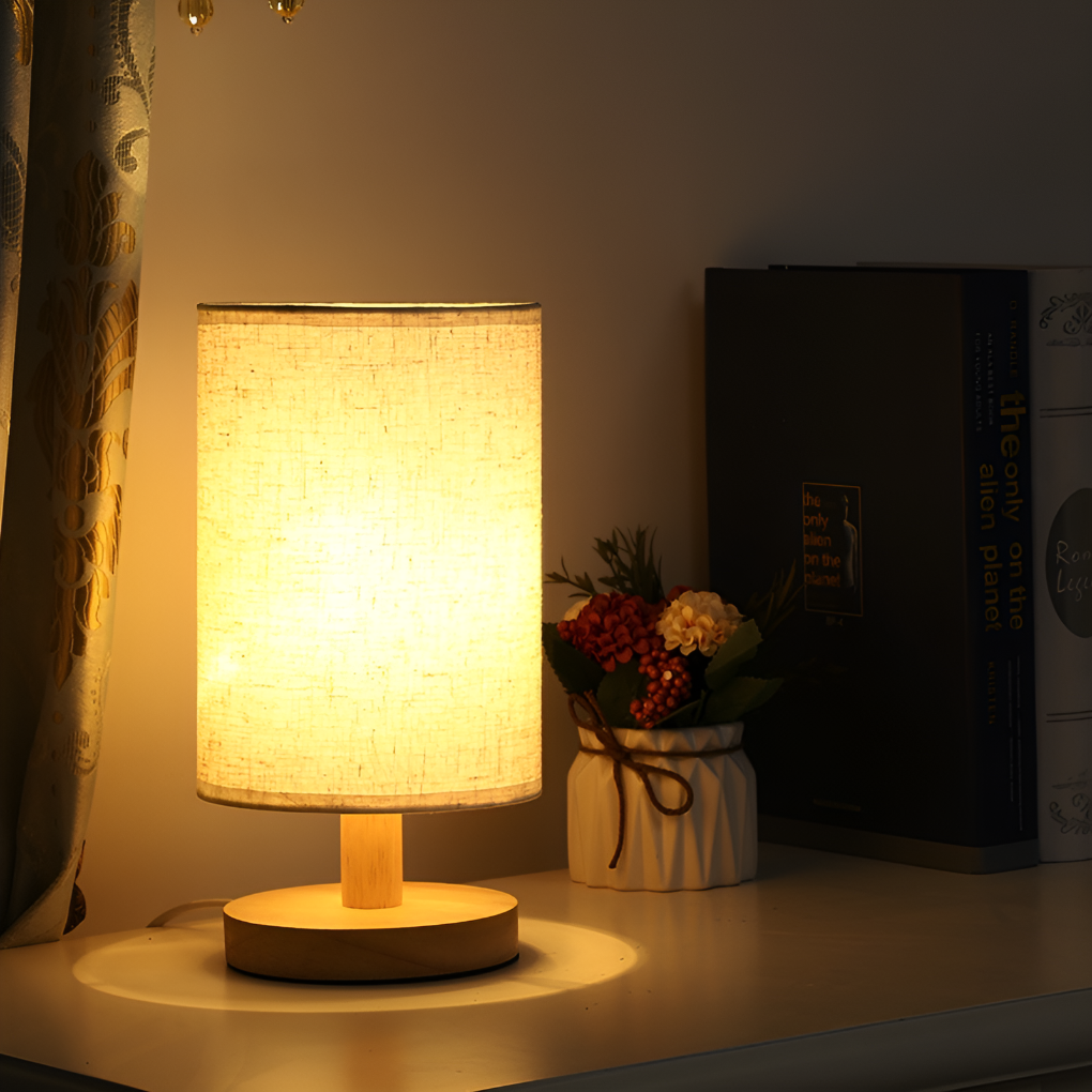 Lampe de chevet moderne en bois