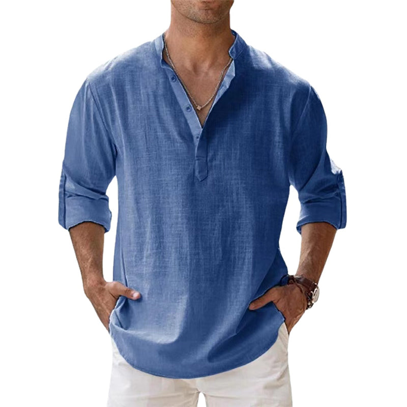 Chemise Henley en Lin pour Homme
