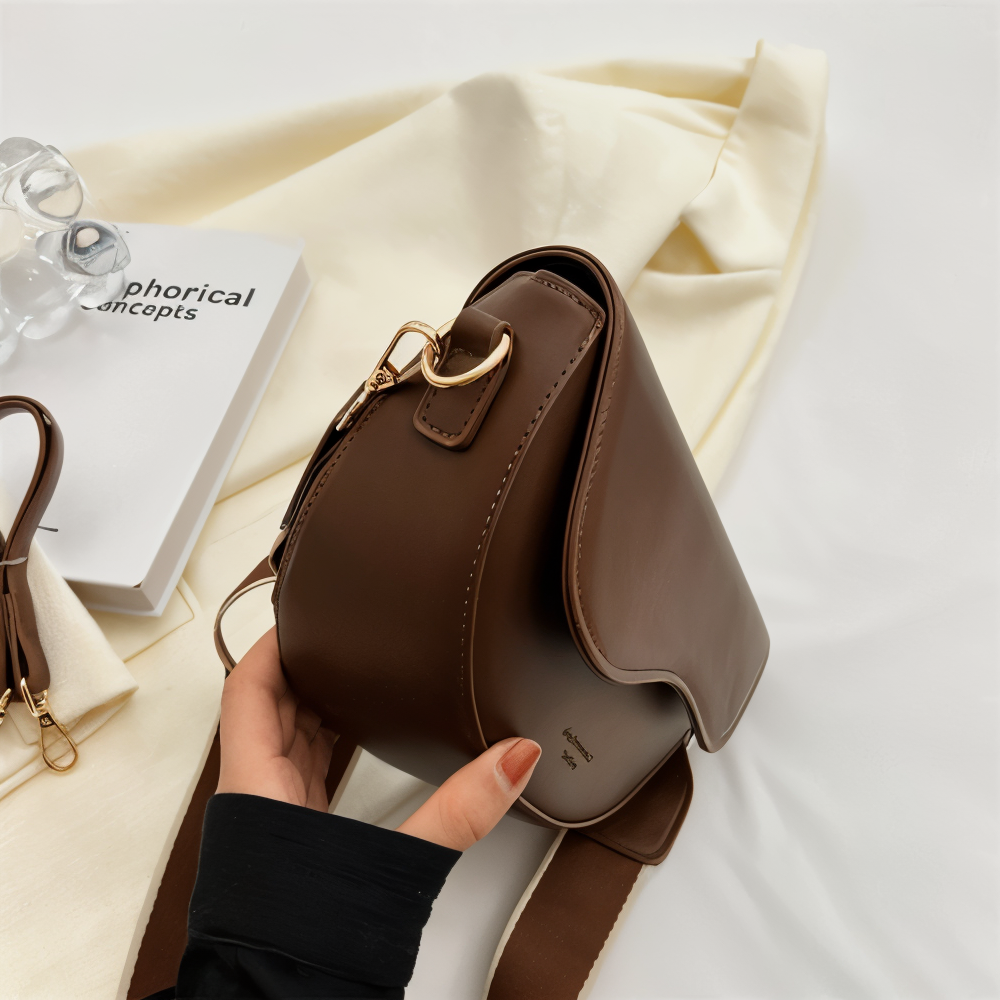 DualLock Crossbody Bag - Sac à bandoulière en cuir à la mode pour femmes