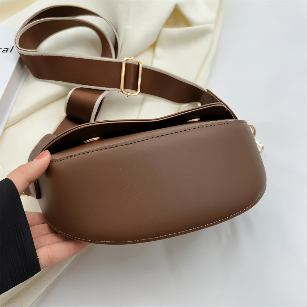 DualLock Crossbody Bag - Sac à bandoulière en cuir à la mode pour femmes