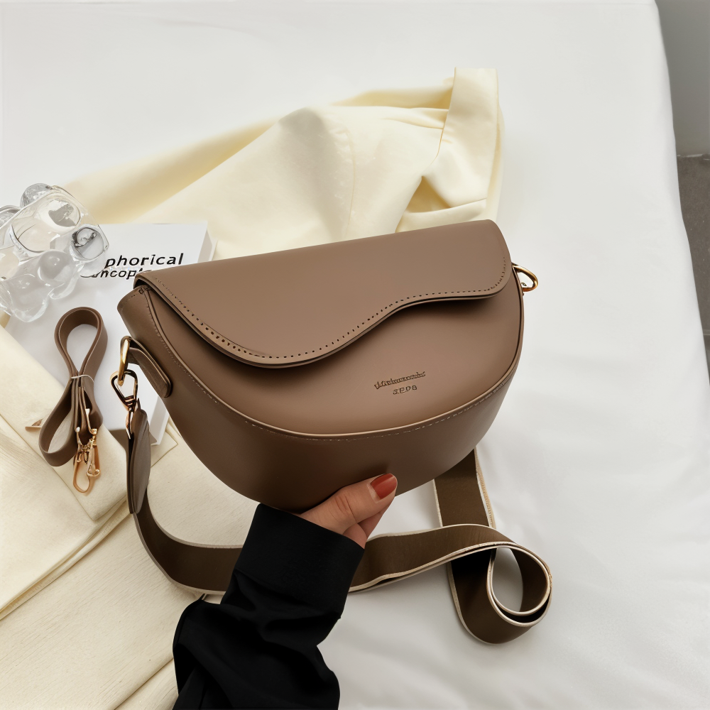 DualLock Crossbody Bag - Sac à bandoulière en cuir à la mode pour femmes