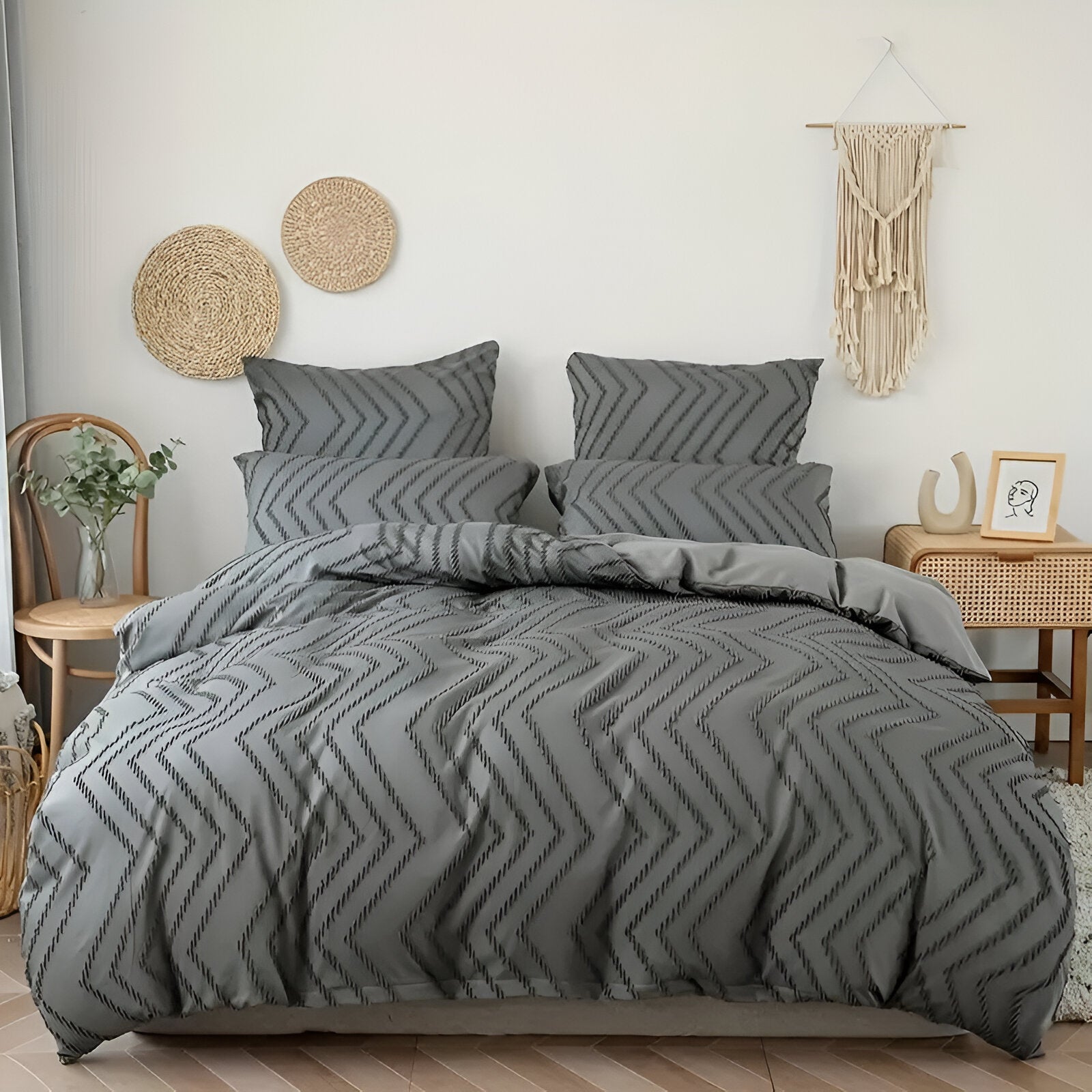 Sommer Lin Couette Rayée - Douce et Soyeuse, Lavable pour un Confort Frais