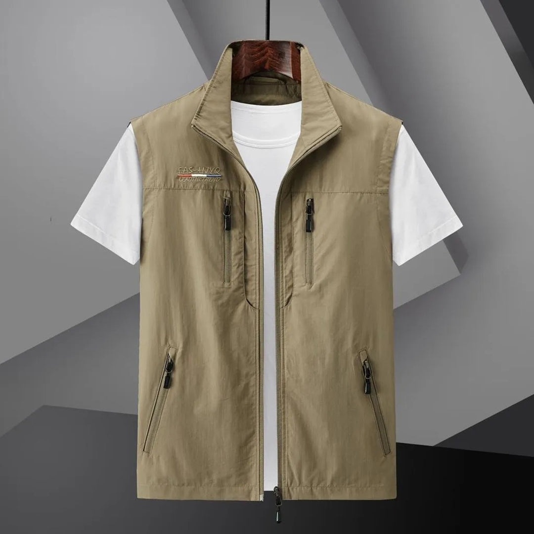 Gilet de voyage d'été utilitaire multipoches pour homme