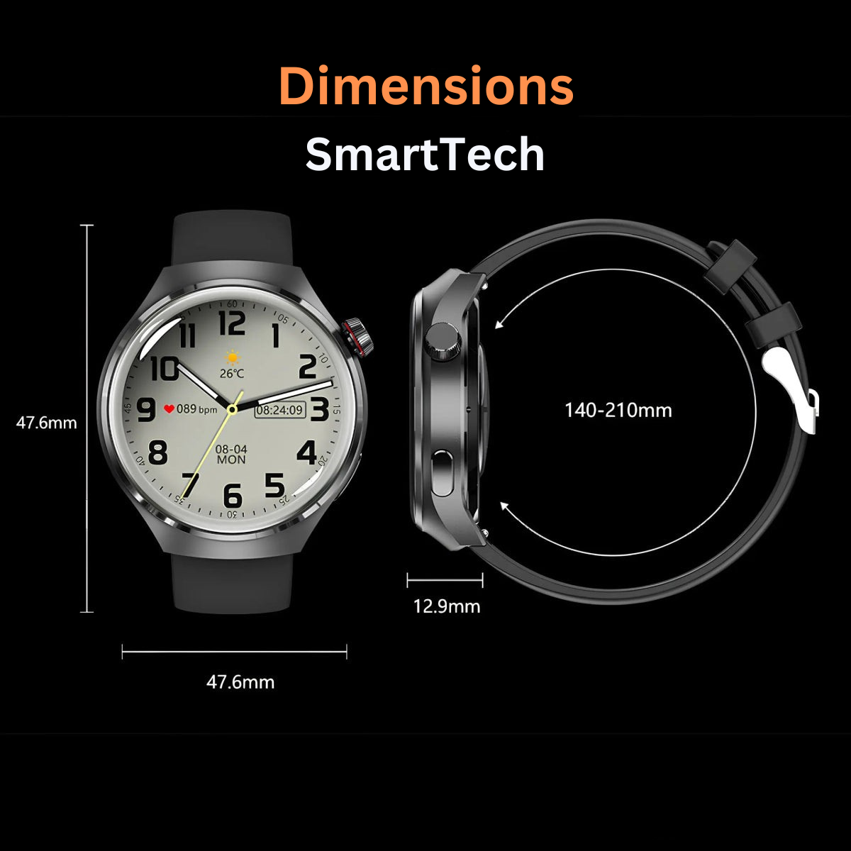 SmartTech - Montre Connectée Élégante avec Suivi de Santé et GPS