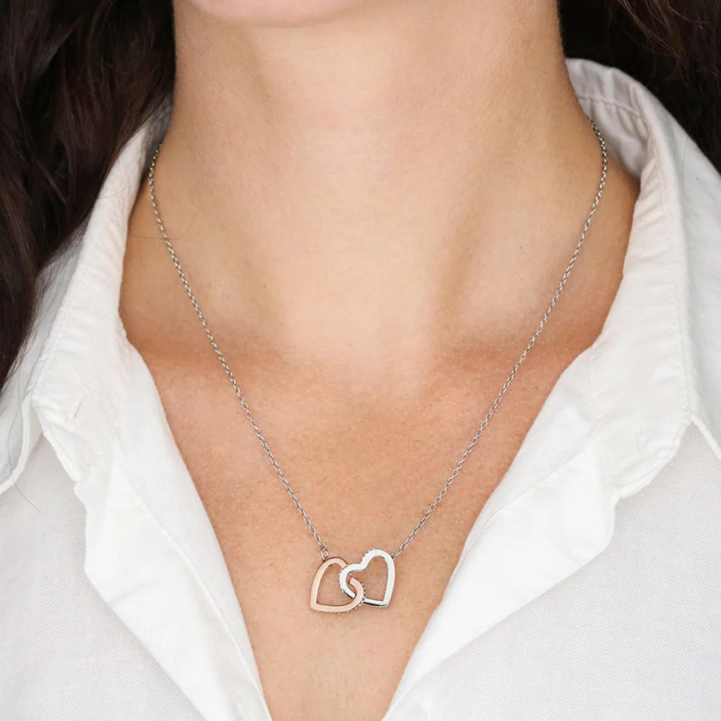 Collier pendentif deux cœurs pour femme
