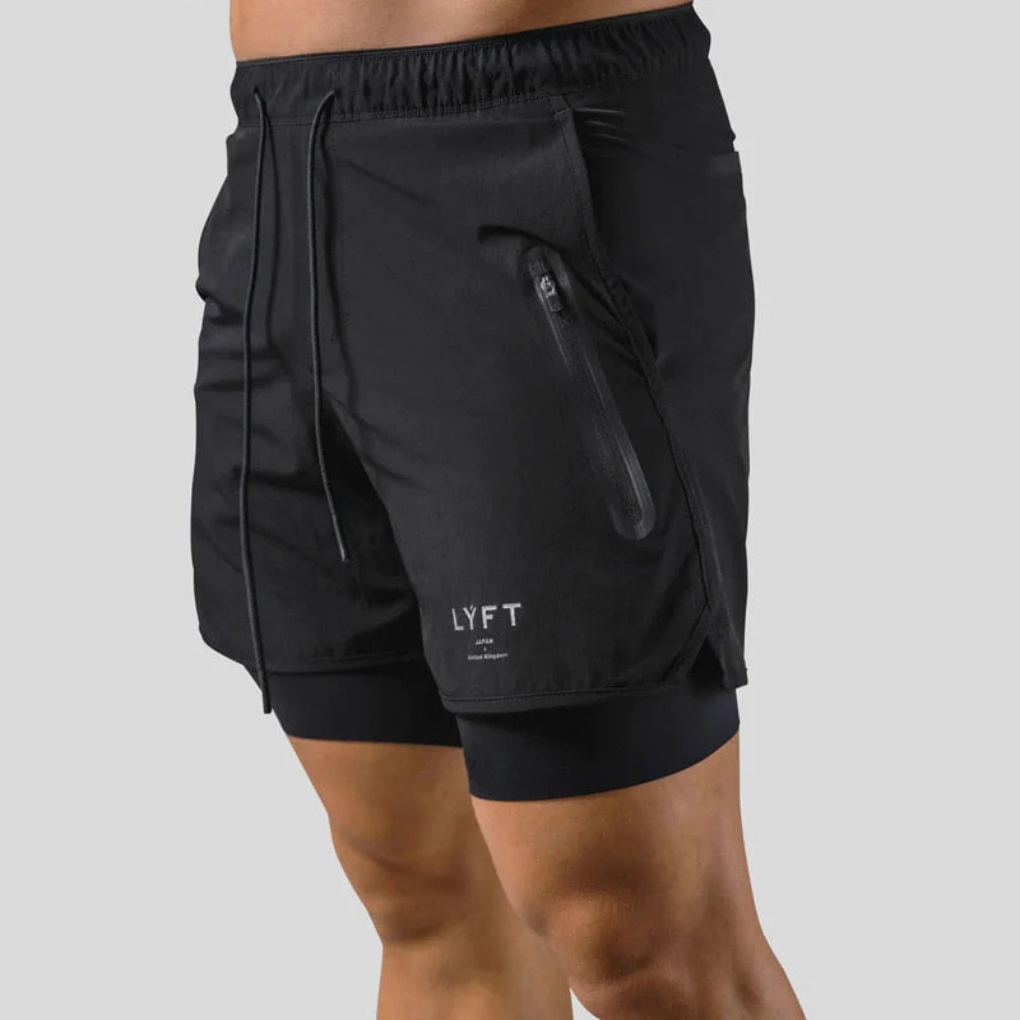 Short de sport 2 en 1 pour homme