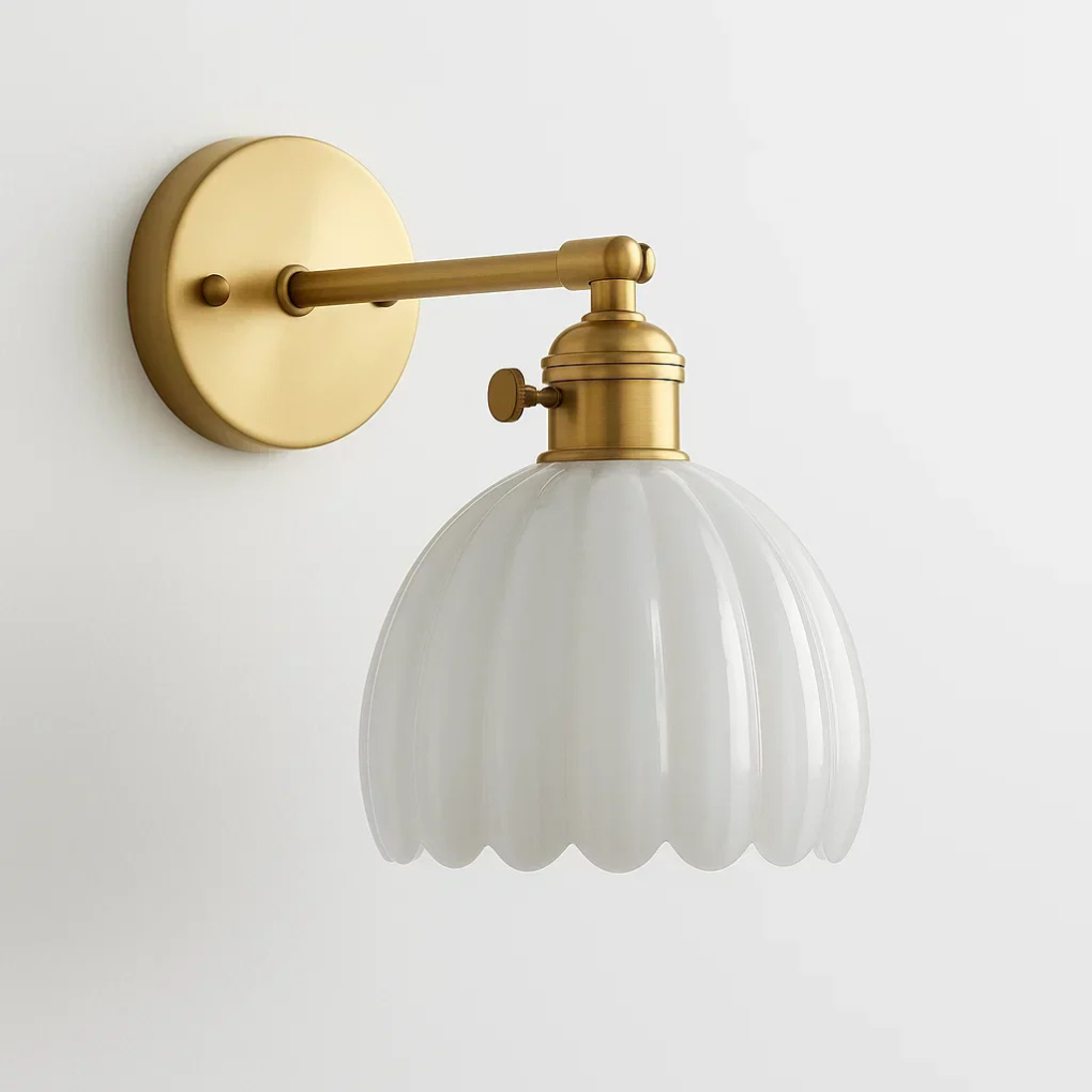 Applique murale rétro – Design tulipe en verre pour un éclairage élégant