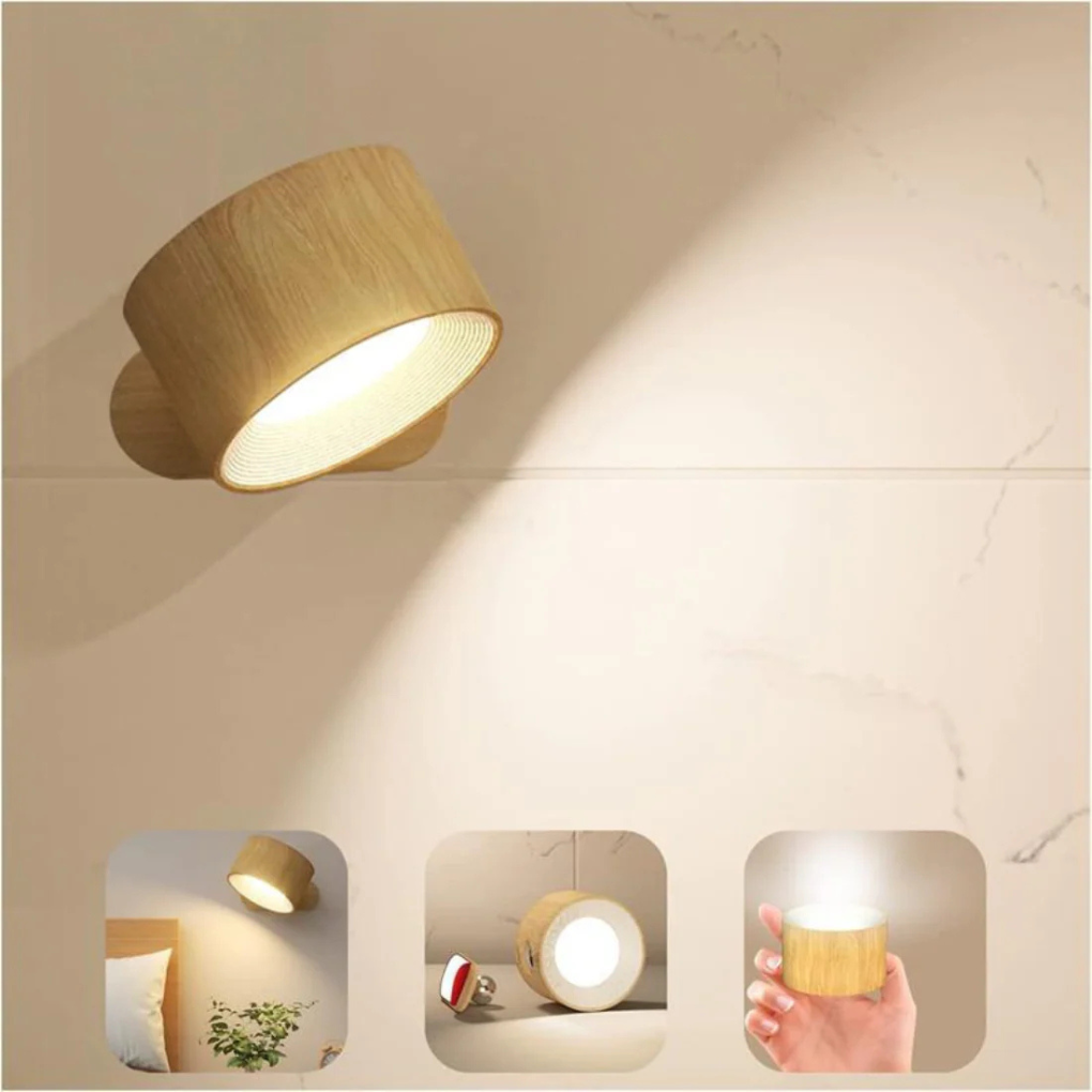 Lampe murale LED rechargeable sans fil à 360°