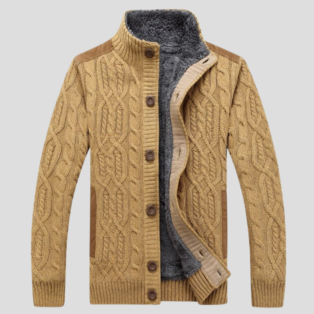 Cardigan doublé en peluche pour homme