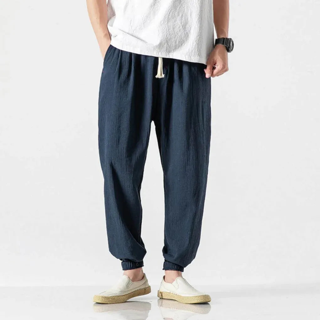 Pantalon confort en mélange de coton et mélange de lin pour homme – Léger et confortable au quotidien